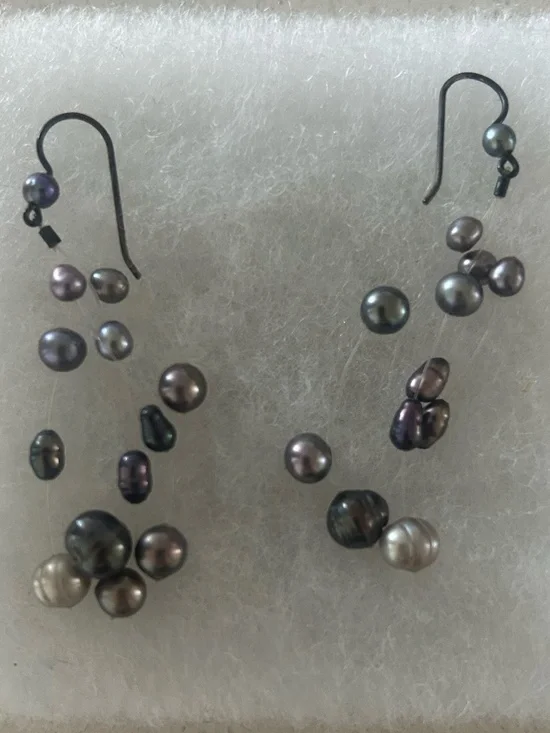 Floating Pearl Earrings - Picture 2 of 3